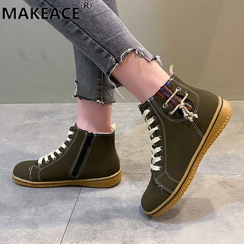Winter Boots Women 2021 Short Boots Fashion Low Heel Warm Feet Bare Boots 35-42 Size Platform Boots Outdoor Casual Womens Shoes