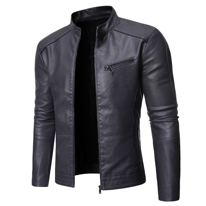 2021 spring and autumn men's jacket fashion trend Korean slim fit casual men's leather jacket Motorcycle Jacket