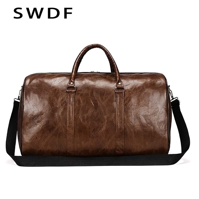 SWDF 2020 Travel bag waterproof Wear resistant Travel bags Unisex handbag PU Sturdy hand larger capacity Bags Sports Luggage bag