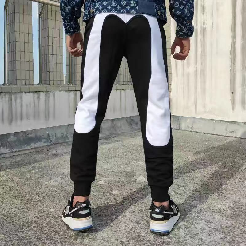 2021 nova outono calças esportivas rua personalidade moletom dos homens confortável algodão carta costura impressão calças