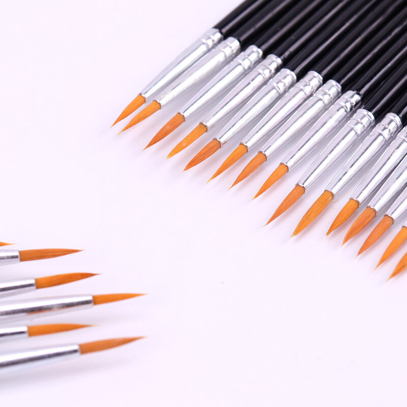 10Pcs Fine Hand Painted Haak Lijn Pen Ronde Tip Aquarel Tekening Brush Pen Student Briefpapier Art Supplies