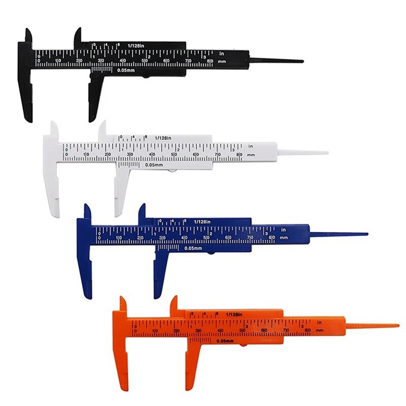 DIY 80mm Mini Plastic Sliding Double Scale Vernier Caliper Depth Diameter Measure Tool Measuring Ruler Micrometer Dropshipping