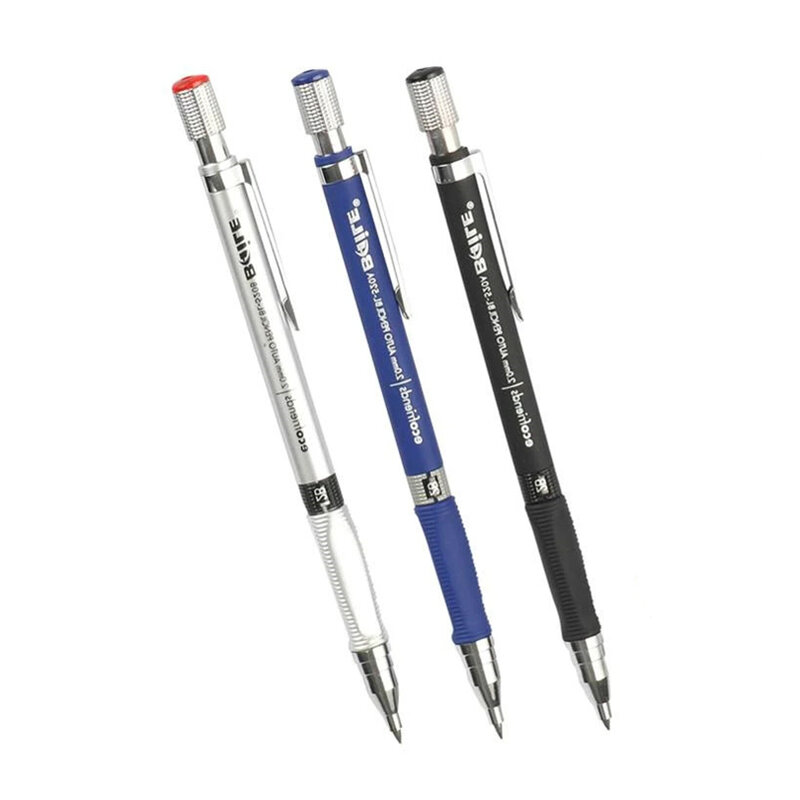 Juego de lápices mecánicos de 2,0mm, lápiz automático 2B con plomo gris/colorido para dibujar, herramientas de escritura, papelería