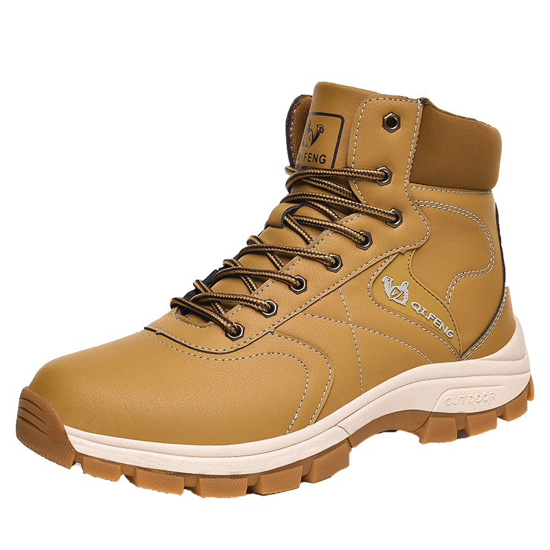 Men's outdoor leisure high-top boots, fashionable wear-resistant hiking boots, winter plus size plus velvet warm boots