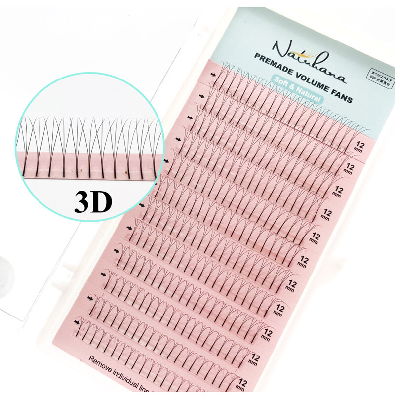 Natuhana 2D 3D 4D 5D 6D Lange Stem Valse Wimpers Premade Russische Volume Fans Faux Nertsen Premade Wimper Extensions Make cilios