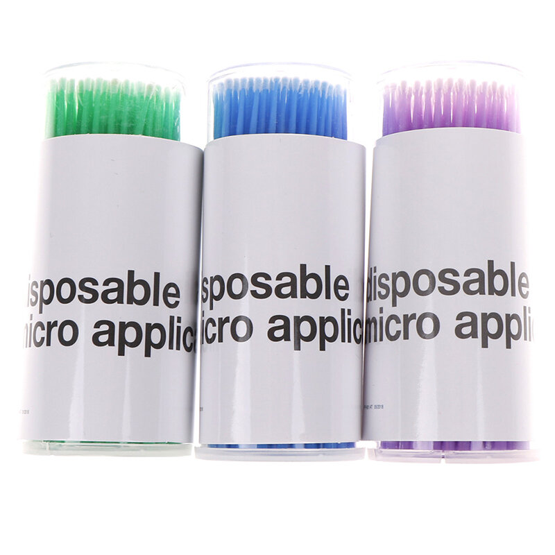 100PCS/Lot Disposable Eyelash Brushes Swab Microbrushes Eyelash Extension Tools Individual Eyelashes Removing Tools Applicators