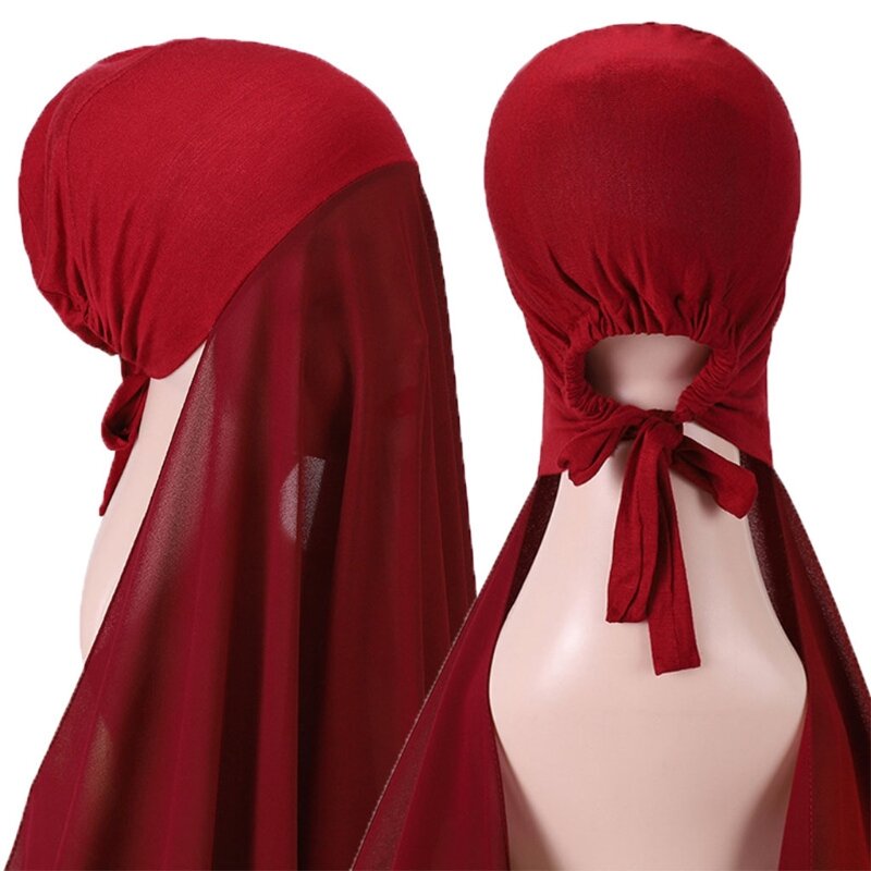 الأوشحة الشيفون الناعمة العصرية بلون الحجاب مسلم طويل التفاف عادي شال ديكور L41B