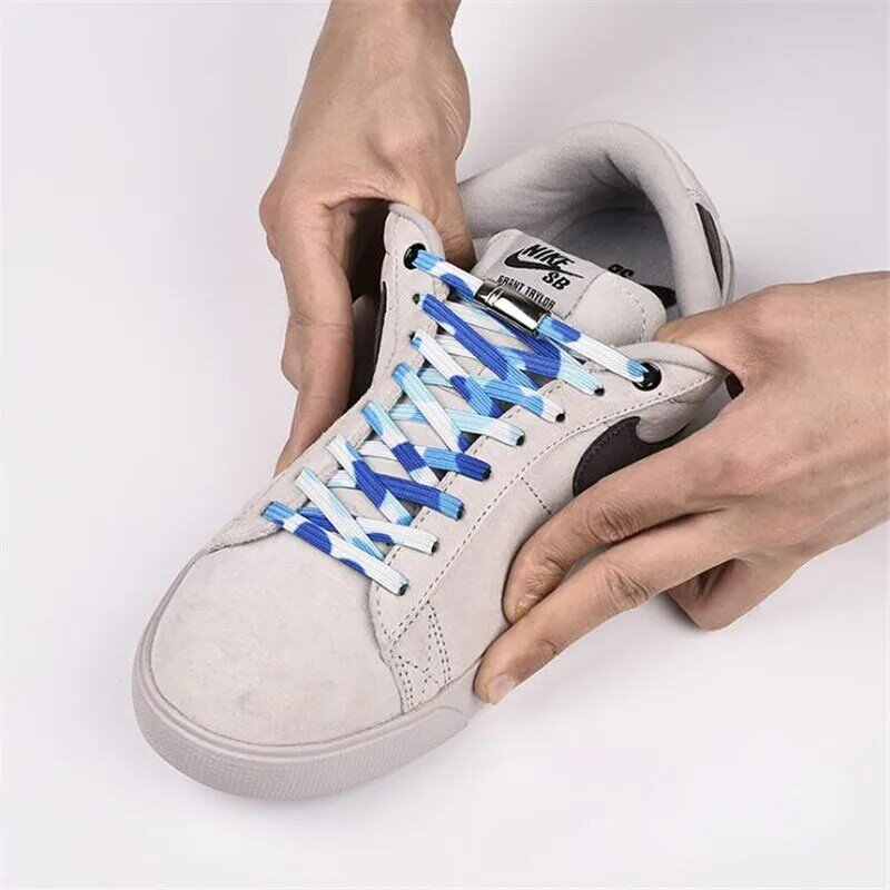 2pcs ElasticColorful Flat Shoe Laces Glitter Shoelaces Strings Sneakers Shoes Boot Shoelace for Athletic Running