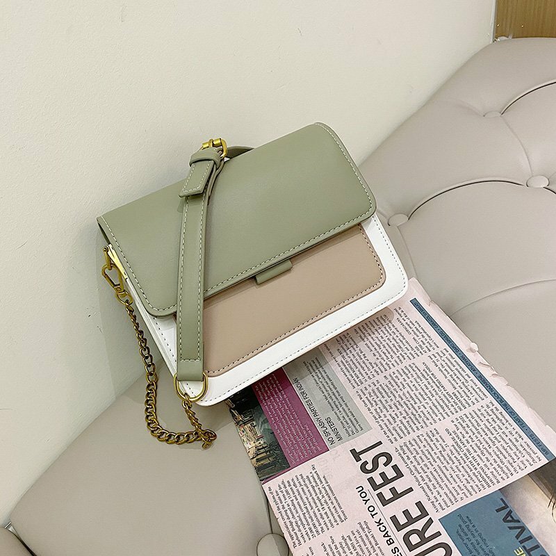 Designer Mini Leather Crossbody Shoulder Bags for Women 2021 Summer Solid Color Chain Simple Travel Purses and Cross Body Bag