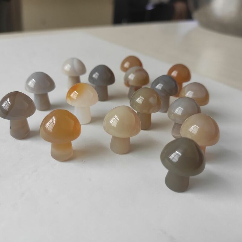 10pcs 천연 마노 작은 버섯 홈 거실 장식 미술 장식 영적 치유 명상 Reiki