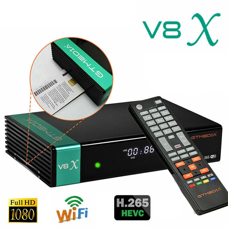Gtmedia-Receptor satélite V8X FTA, decodificador DVB-s2/S2X, Full HD, h.265, igual que el V7 s2x con actualización gratuita, wifi, USB, V8 nova, V7s
