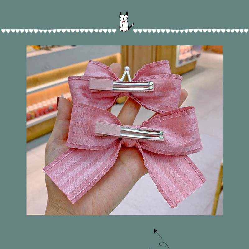 Exquisite Handmade Bow Top Clip Korean Version Of The Crown Children's Hair Accessories 2020 Hot Sale
