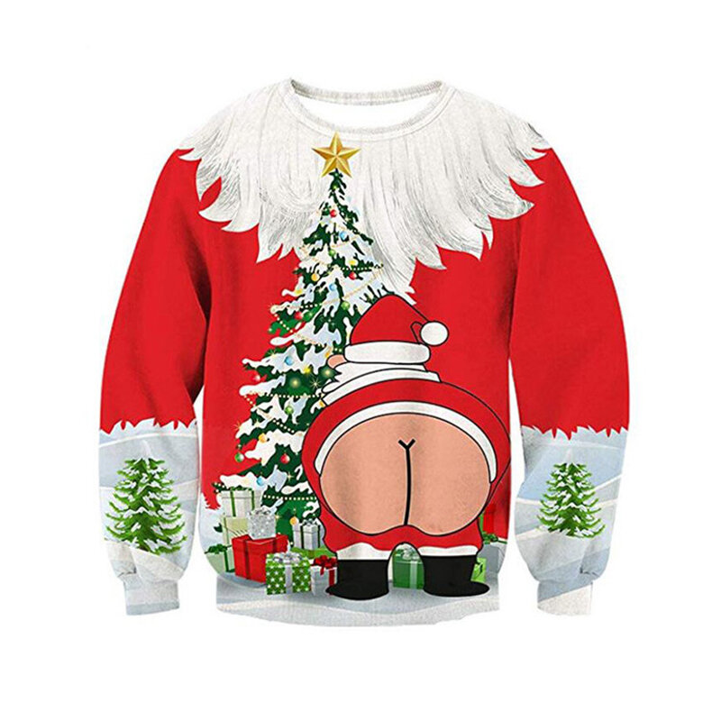 Suéter de Navidad Unisex, suéter con estampado 3D divertido, Tops para Navidad, hombres y mujeres, sudadera para fiesta