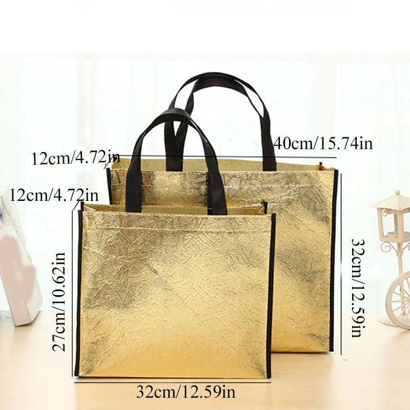 Women Reusable Laser Shopping Bag Large Capacity Non-woven Fabric Travel Storage Bags Durable Handbag Tote Shopper Eco Bag Pouch