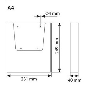 A4 (21 × 30) ウォールマウントポケットアクリルドキュメントラックパンフレットホルダー