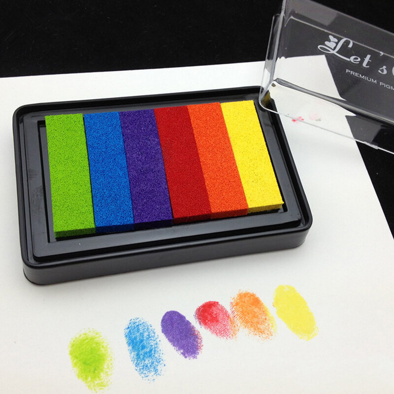 YYDS Rainbow Nhiều Màu Mực Miếng Lót Dầu Dựa Cho Tem Sổ Lưu Album Ảnh Thủ Công DIY