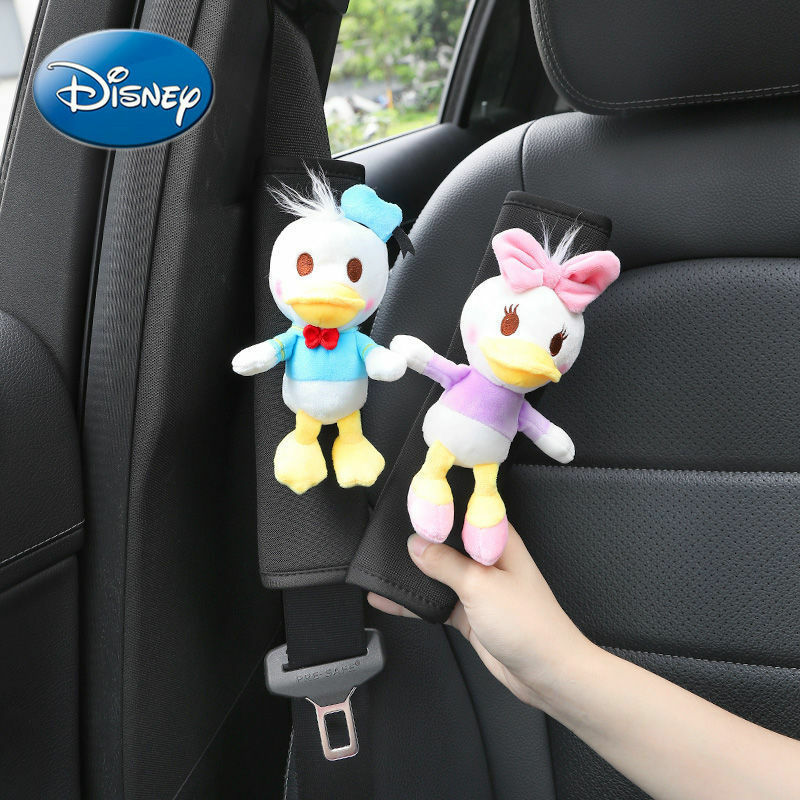 Disney estrela delu shirley rosa cinto de segurança do carro capa de ombro macio e bonito universal capa protetora interior produtos