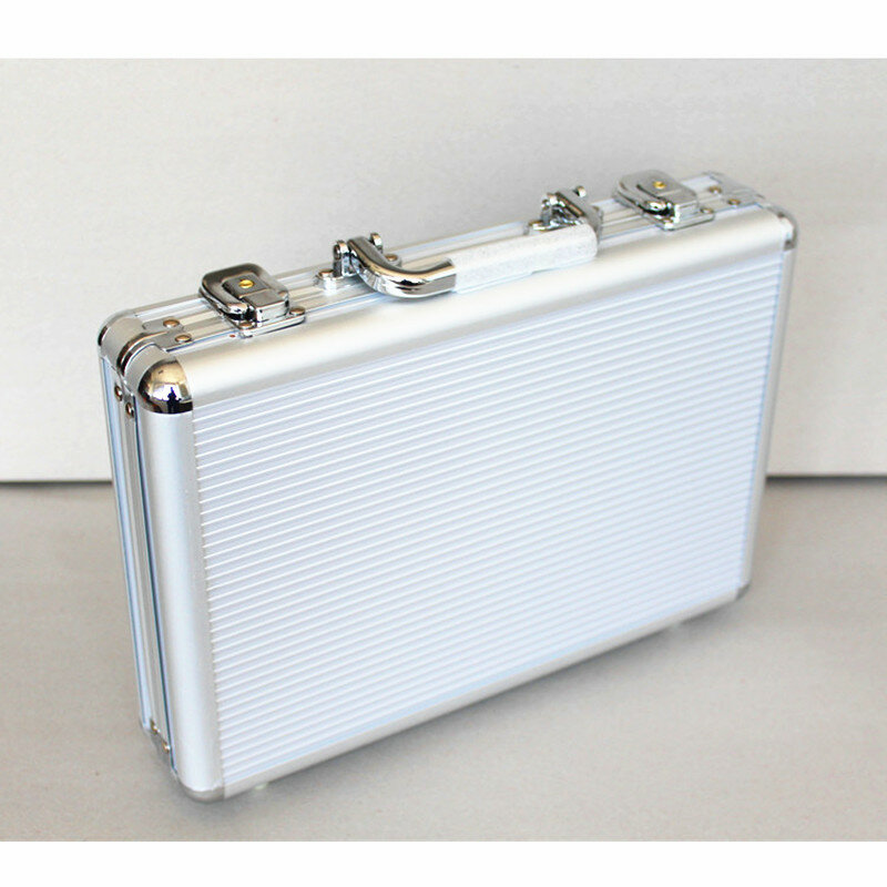 シルバーストライプアルミニウム合金チップボックス,小型ポータブルツールボックス,楽器および機器用アルミニウムボックス,200個