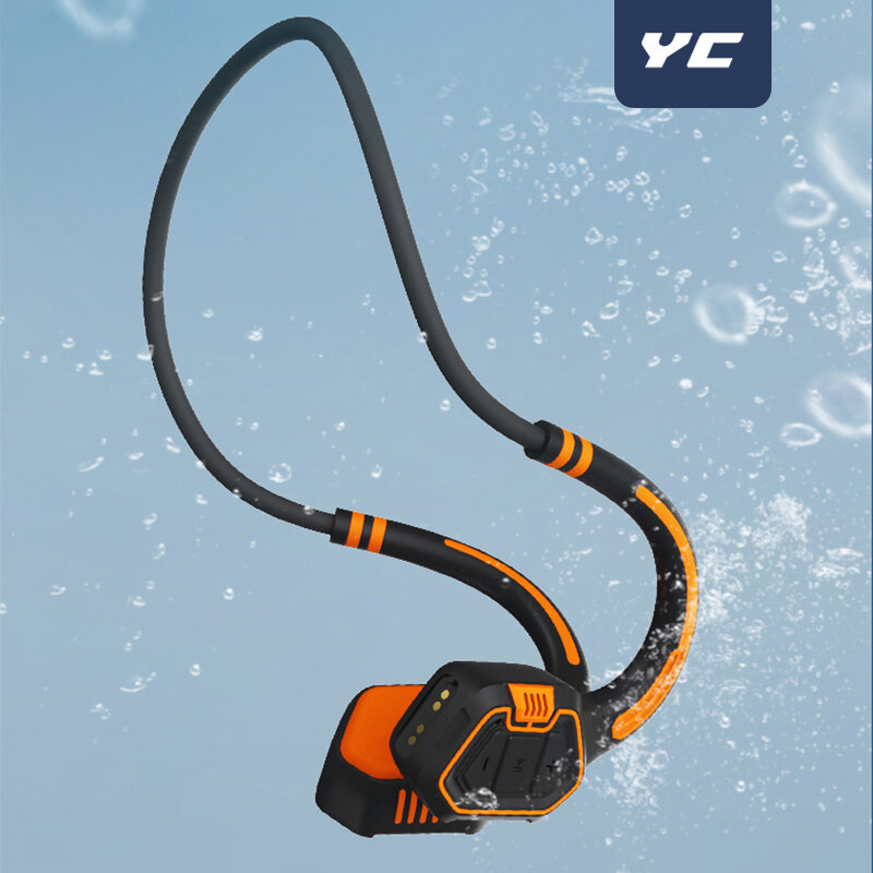 YC Knochen Leitung Kopfhörer IPX8 Wasserdichte Drahtlose Kopfhörer Freisprecheinrichtung Öffnen Ohr Sport Im Freien Schwimmen Ohrhörer Bluetooth 5,1