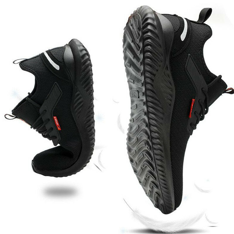 2021 outono aço toe sapatos de segurança trabalho para homens à prova de punctura botas de segurança homem respirável luz industrial sapatos casuais masculinos