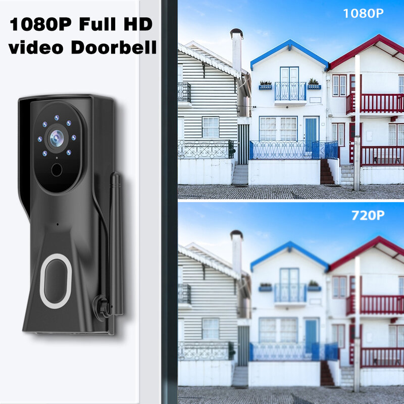 Kamera dzwonkowa Elecpow WiFi inteligentny dzwonek do drzwi z dzwonkiem wideodomofon HD IR Night Vision zdalny Alarm bezpieczeństwa w domu