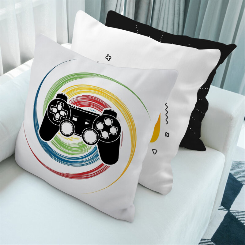 Nanacoba枕装飾ゲーム周辺機器ゲームパッドキースロー枕リビングルームのためのソファオフィスチェアクッションカバー45x45