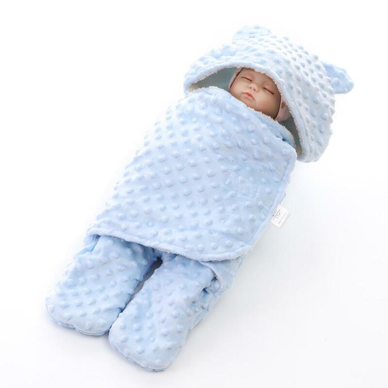 Kuulee, manta envolvente de felpa para niños, bebé, de invierno, de Color sólido, para tejer, envoltura, ropa de cama, manta receptora, saco de dormir