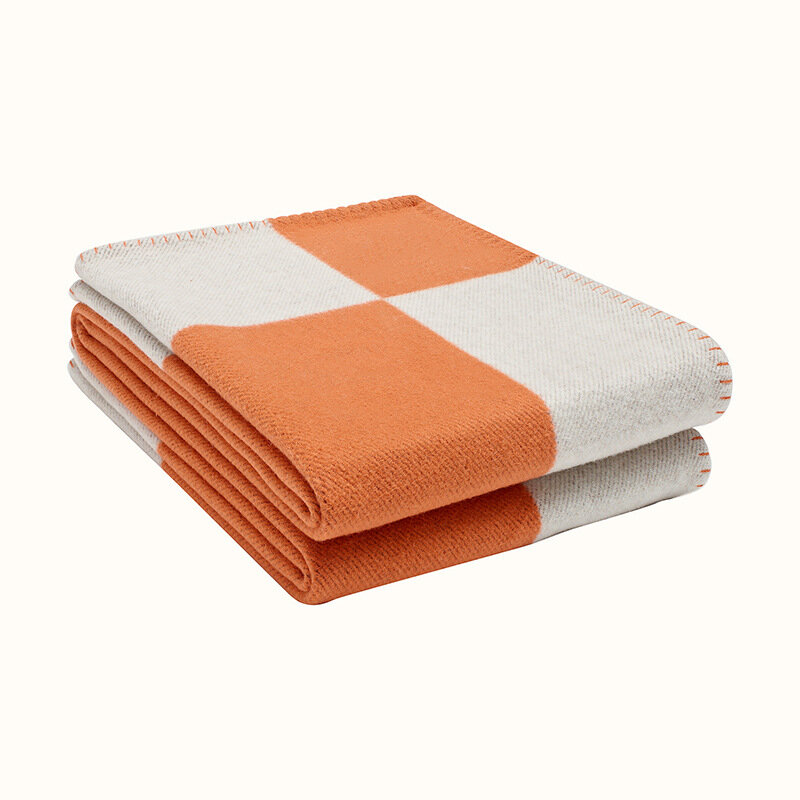 Luxuoso cobertor de caxemira crochê macio lã cachecol xale portátil quente xadrez sofá cama velo malha throw cape multicolorido