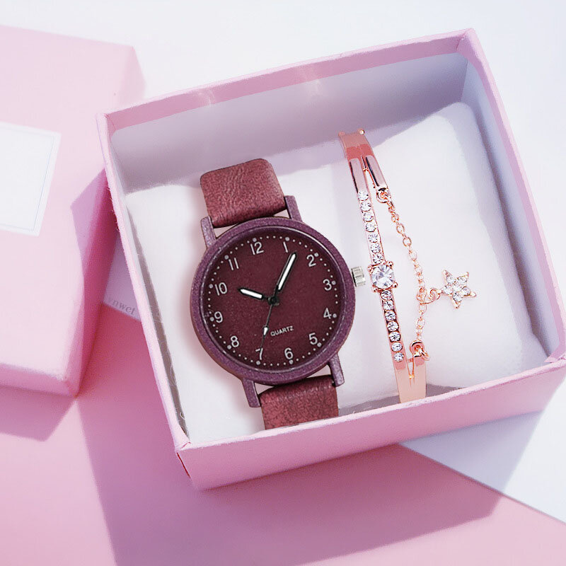Relojes de pulsera Retro sencillos para mujer, pulsera informal de cuarzo, correa de cuero Multicolor, regalo, reloj femenino
