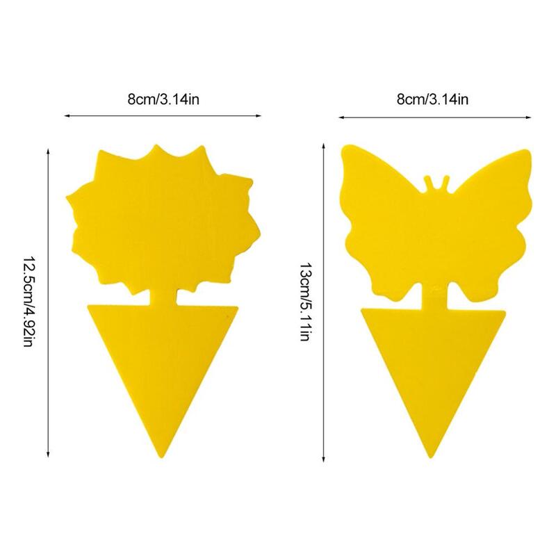 Panneau autocollant Double face jaune en forme de papillon, pour plantes, fleurs et légumes, piège à mouches, contrôle des insectes