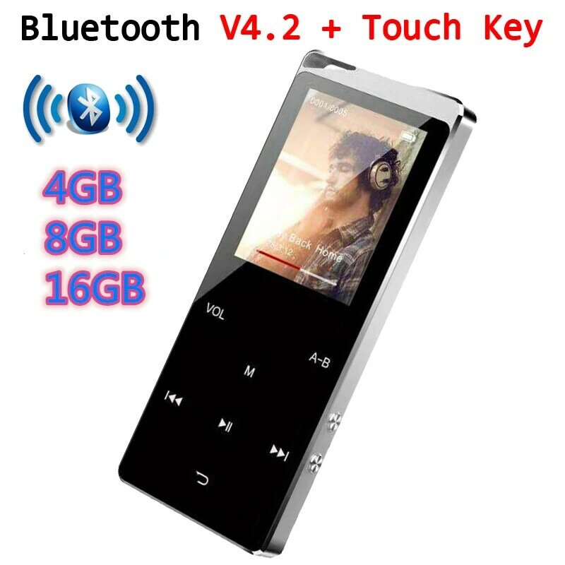 Reproductor de música MP4 con Bluetooth, 4GB, 8GB, 16GB, tecla táctil, tarjeta SD, insertar Radio FM, varios idiomas, reproductor HiFi de Metal de lujo, nuevo, 2022