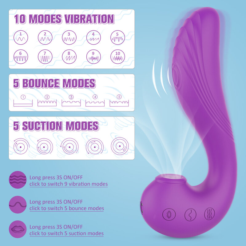 Consolador de punto G 2 en 1 para mujer, vibrador estimulador del clítoris, masajeador de pezones, lamer y chupar, Juguetes sexuales para adultos