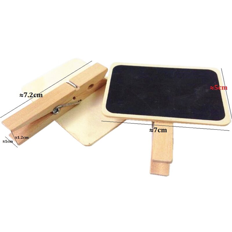 5pcs/lot classic DIY Multifunction Rectangle Blackboard With Wooden Clips For Decoration