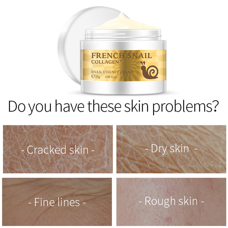 Snail Cream Hyaluronic Acid Anti-Wrinkle Anti-Aging Facial Day Cream Collagen Moisturizing Nourishing Skin Facial Care