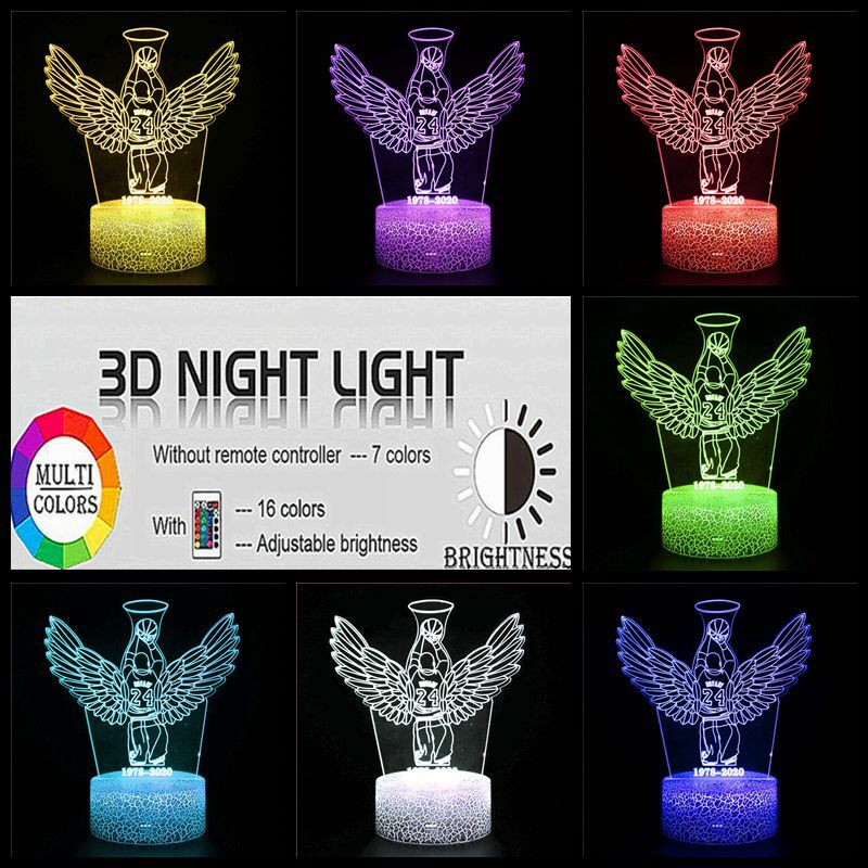 LED Night Light Basketball PVC Fan Memorial Prize Gift Celebrity League 3D Table Lamp Creative Desktop Decoration Toy Lamp