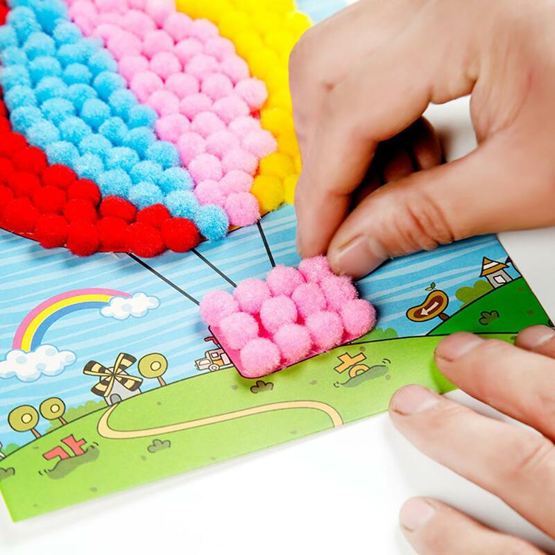 Kuulee الإبداعية DIY بها بنفسك الطفل الاطفال أفخم الكرة اللوحة ملصقات الأطفال التعليمية اليدوية المواد الكرتون الألغاز الحرف اللعب