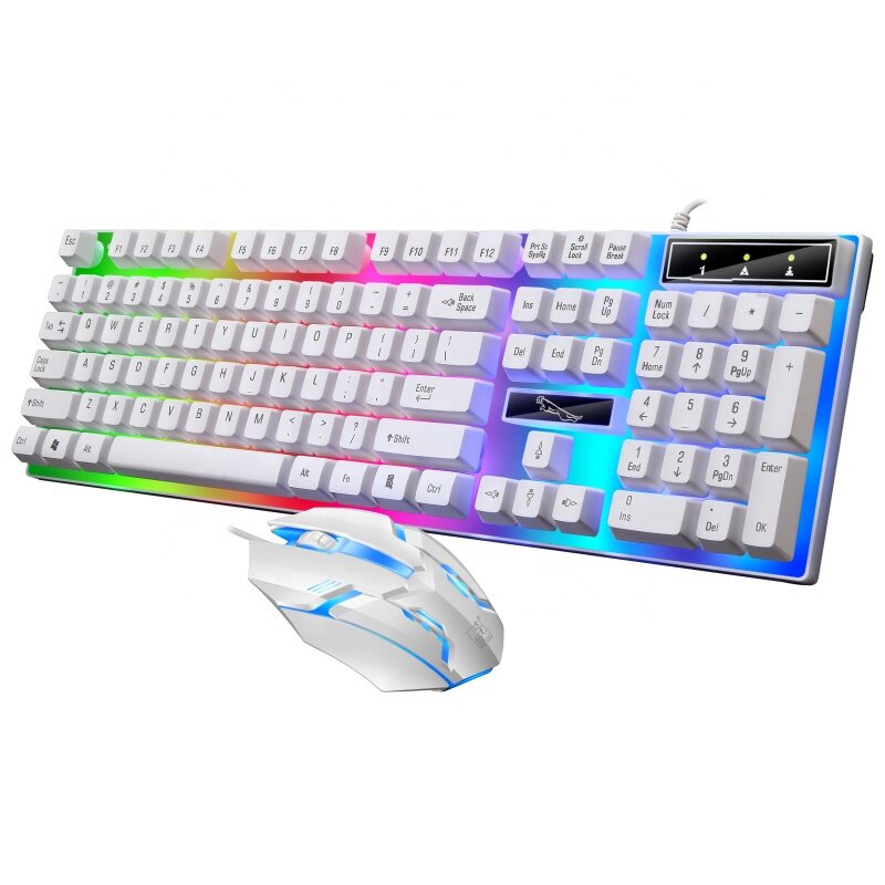 Przewodowy pływający zestaw mysz i klawiatura dla Windows gry komputerowe kochanek klawiatura do gier wodoodporna mechaniczna podświetlana klawiatura