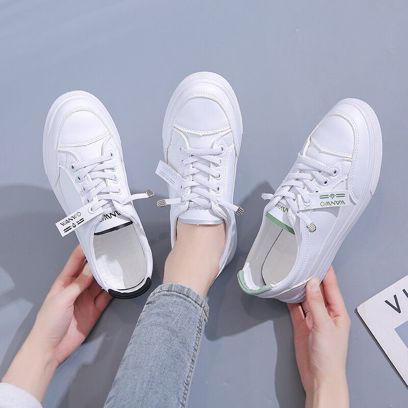 Little white tênis casual coreano feminino, calçado baixo para estudantes e mulheres, 2021