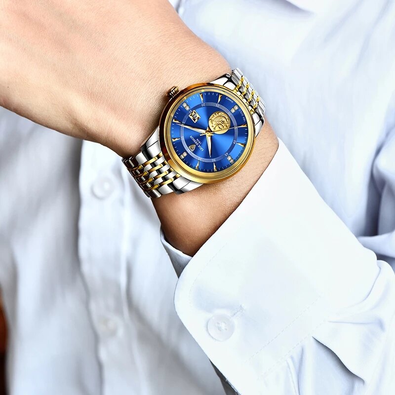 Lige marca de topo luxo moda mergulhador relógio masculino 30atm orologio da polso impermeável orologio da polso al quarzo