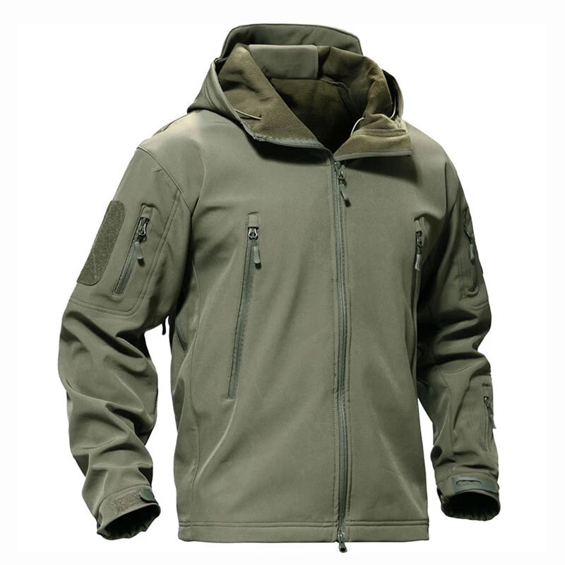 Sport all'aria aperta Softshell TAD giacca tattica uomo Camouflage abbigliamento da caccia cappotti con cappuccio impermeabili militari per escursioni in campeggio