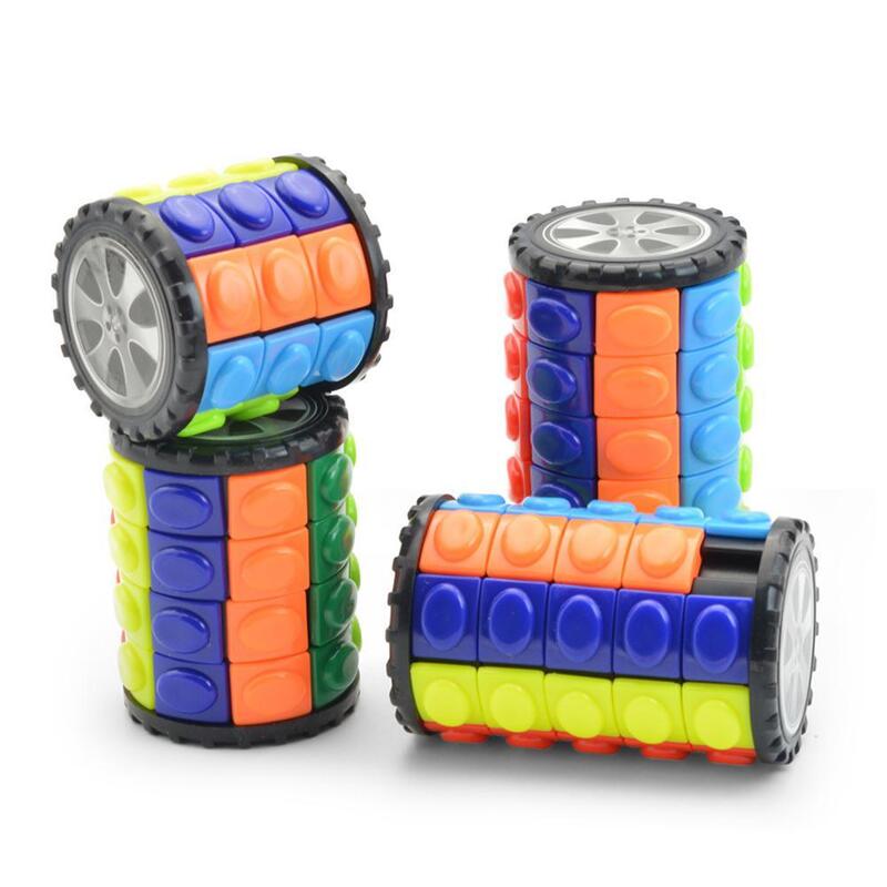 3D Drehen Slide Zylinder Magie Cube Bunte Babylon Turm Stress Relief Cube Kinder Puzzle Spielzeug Für Kinder Erwachsene Sensorischen Spielzeug