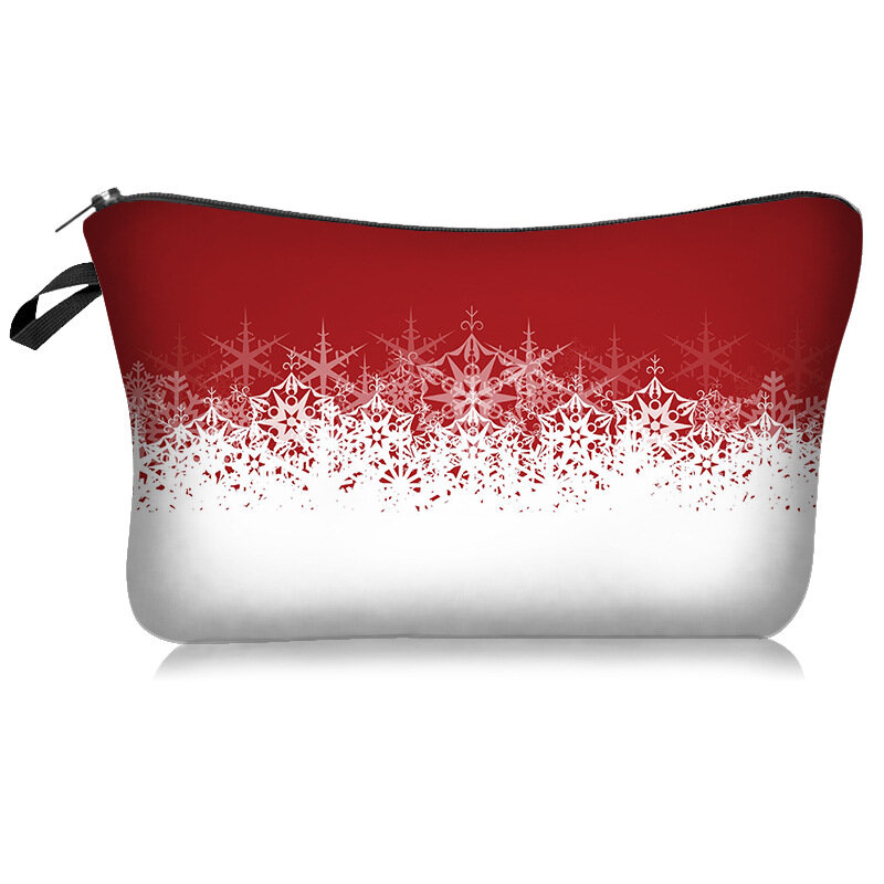 Christmas Series Pattern Cosmetic Storage Bag Makeup Organizers Zipper Bags Portable Wash Bag Travel Handbag