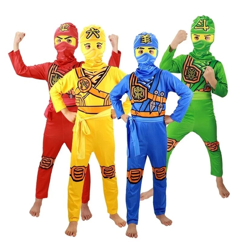 Monos de Ninja para niños, conjuntos de disfraces de Cosplay, ropa de fiesta de Navidad y Halloween, trajes de superhéroe de Anime, ropa de calle, superventas