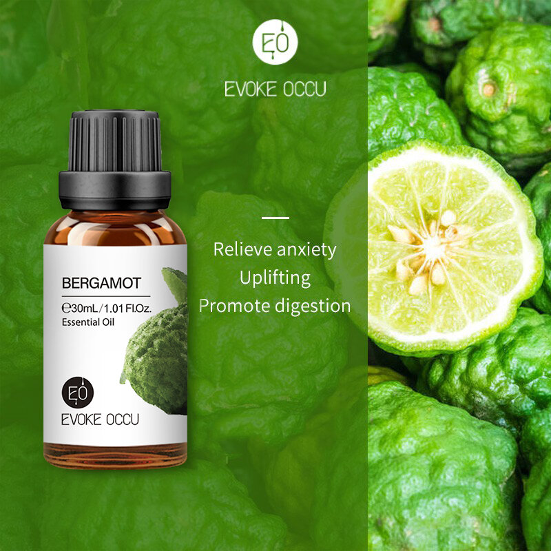 EO Bergamot Natural Aromatherapy Essential Oil Healthy Calming Air Fresh Care Spa Body Massage Water Soluble Oil