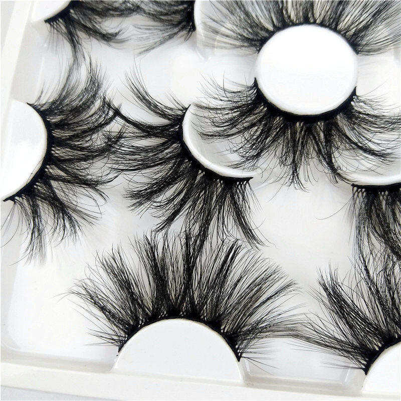 Ресницы 3D норковые для макияжа, объемные натуральные накладные, 25 мм, 7 пар