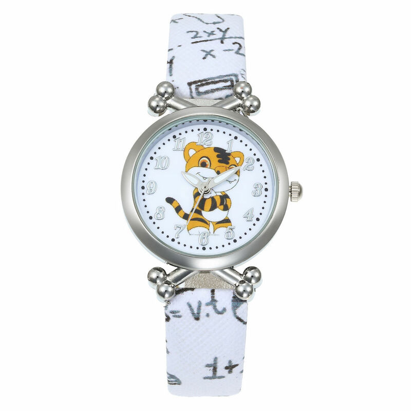 뜨거운 패션 브랜드 만화 귀여운 타이거 키즈 쿼츠 시계 어린이 소녀 소년 가죽 팔찌 손목 시계 손목 시계 시계