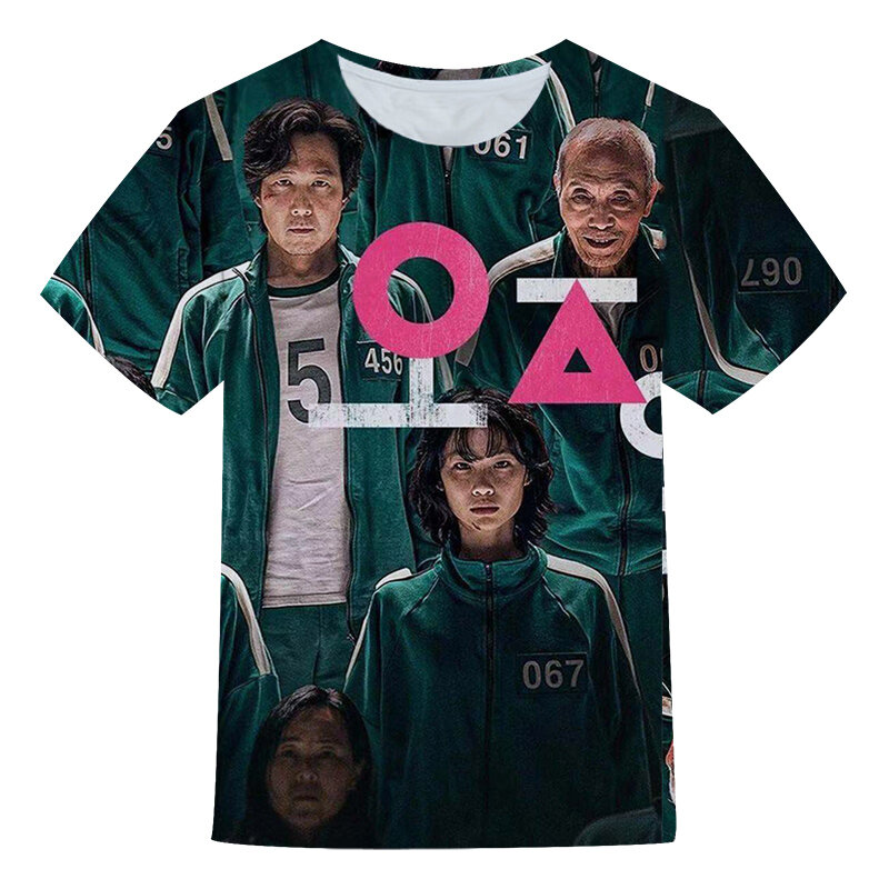 Coreano popular série de tv lula jogo 3d impressão t camisa crianças menino menina roupas moda casual camiseta hip hop dia das bruxas camisetas