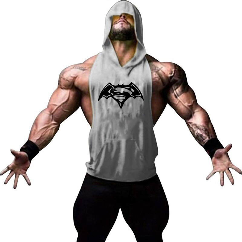Nieuwe Mode Katoenen Mouwloze Shirts Gym Hoodies Tank Top Mannen Fitness Shirt Bodybuilding Singlet Workout Vest Mannen