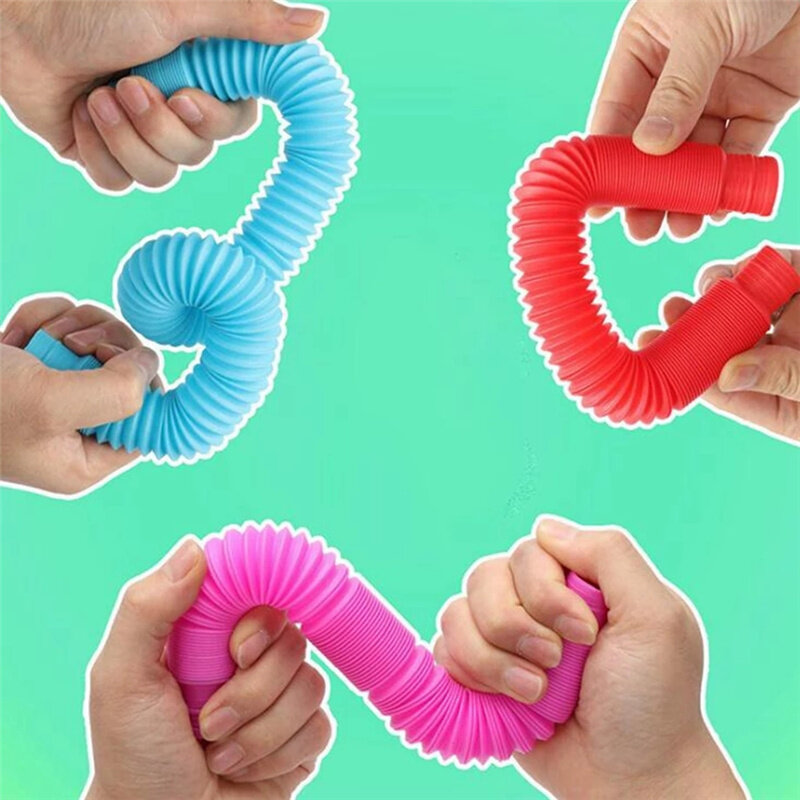 2021 새로운 다채로운 팝 튜브 Fidget 장난감 팝 짜기 푸시 버블 감각 성인 릴리프 간단한 딤플 안티 스트레스 Figet 장난감 선물