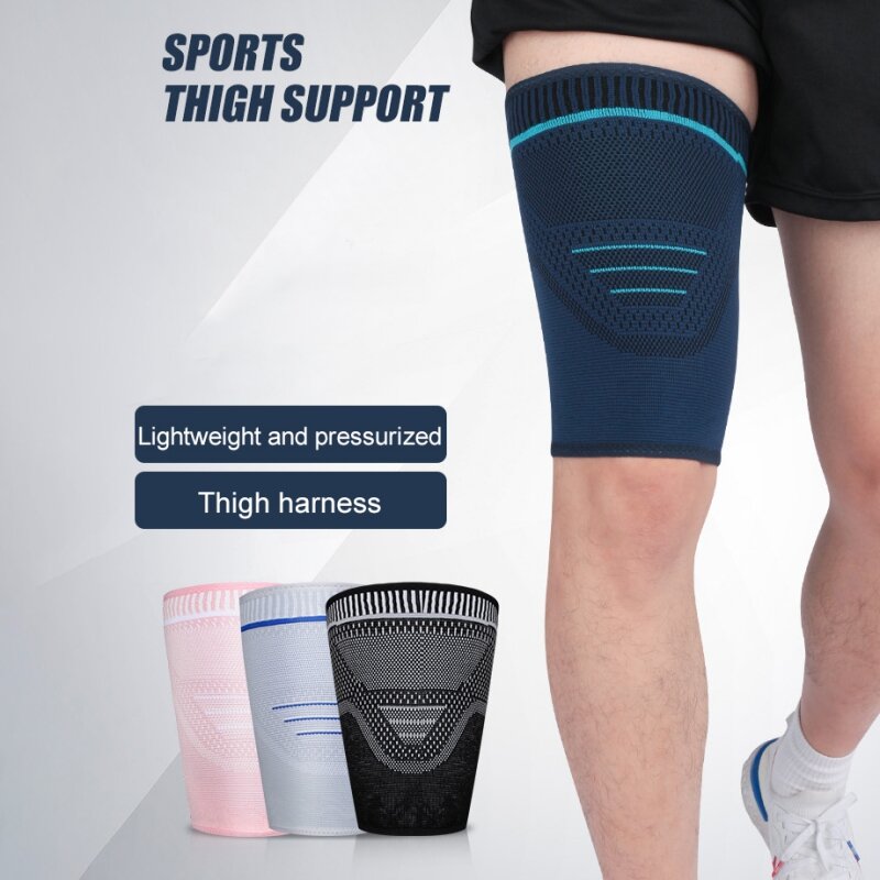 Unissex perna cinta macia respirável anti-suor anti-derrapante compressão coxa protetor superior perna manga capa esportiva 1pc
